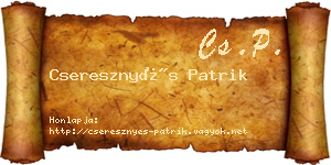 Cseresznyés Patrik névjegykártya